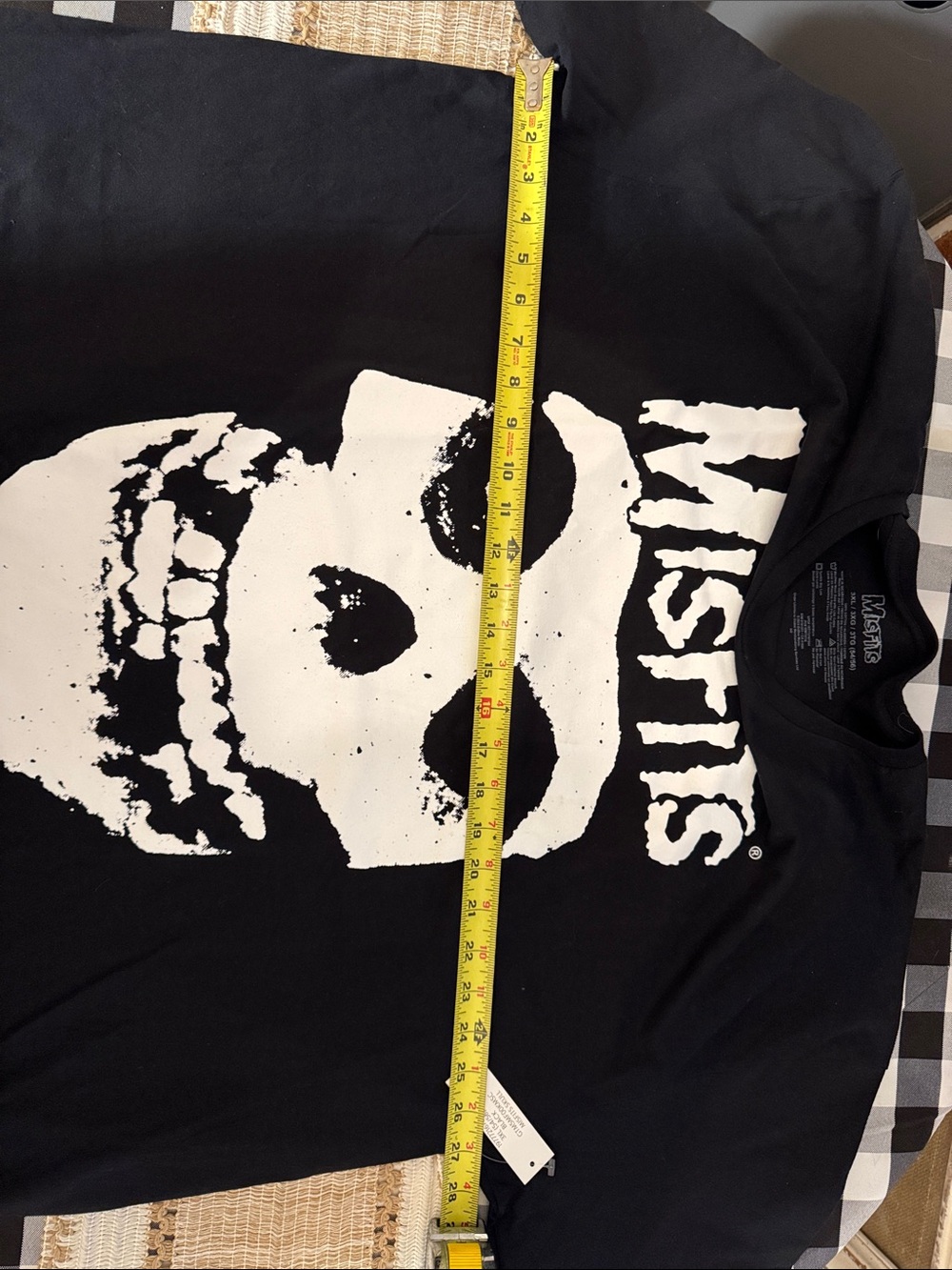 Misfits Black Graphic Tee with White Skull Logo - Picture 3 of 4